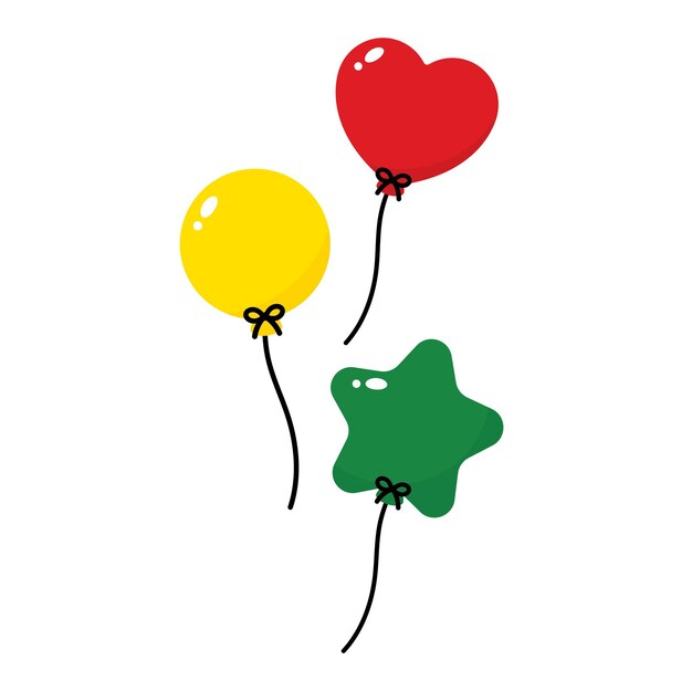 Vektor rot gelb grün gefärbter ballon als die farben der schwarzen geschichte monat flagge für juneteenth