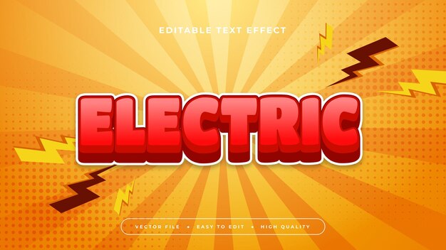 Rot-gelb-orange elektrische 3D-Editierbare Text-Effekt-Schriftart