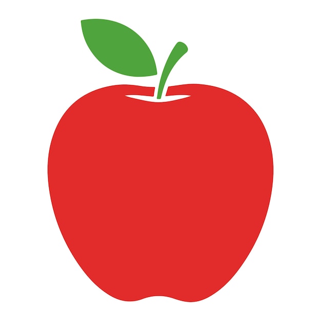 Rot-grüne Apfel-Vektorillustration Clipart-Design Fruit gesundes Essen monochromes Logo Aufkleber