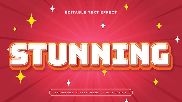 Rot-Weiß-Orange atemberaubende 3D-Editierbare Text-Effekt-Schriftart