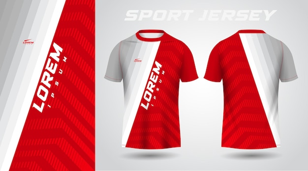 Rot-weißes t-shirt sport-jersey-design