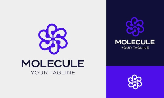 Rotationslogo des moleküls verbindung zum sechseck