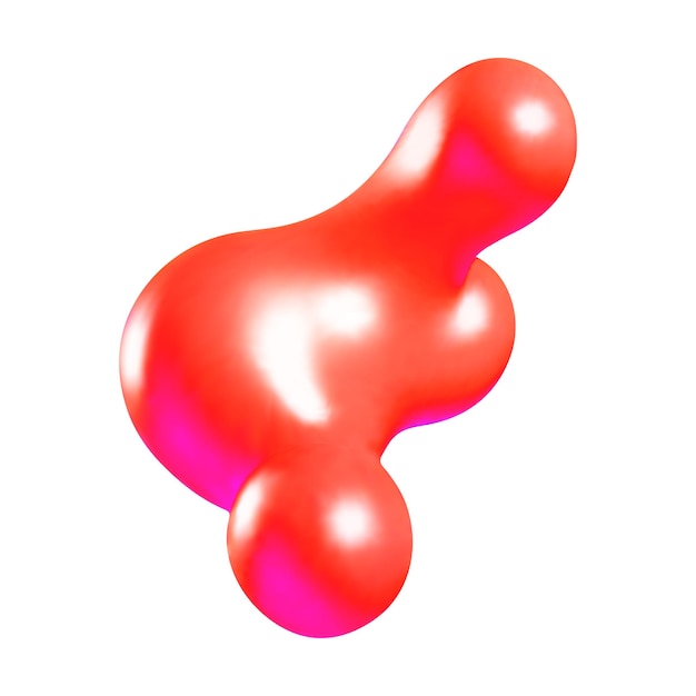 Rote abstrakte Kugel mit Ausbuchtungen auf weißem Hintergrund 3D-Vektorillustration Designelement