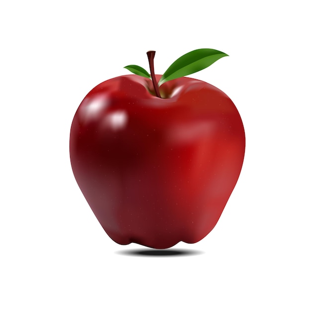 Rote Apfelfrucht-Vektorillustration Moderner, realistischer Apfel auf weißem Hintergrund