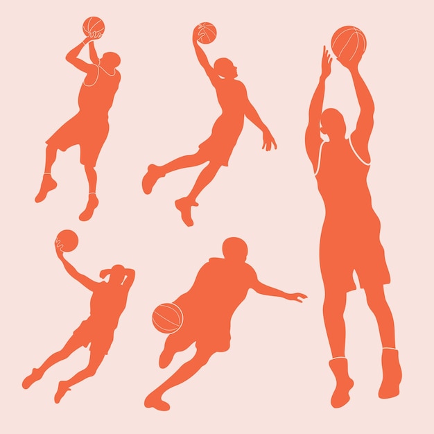 Rote basketball-silhouette