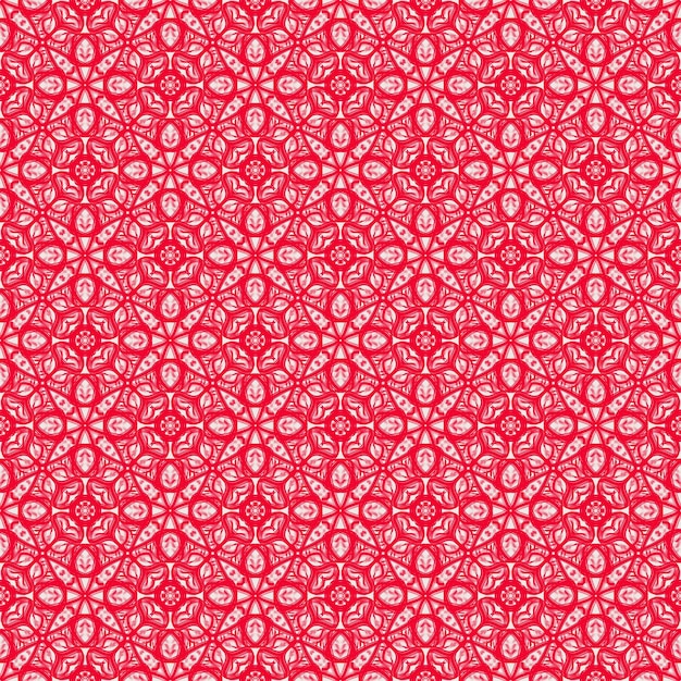 Vektor rote blume abstrakte linie und form stoff ethnische abstrakte muster hintergrund nahtlose illustration mode textildekoration bunt