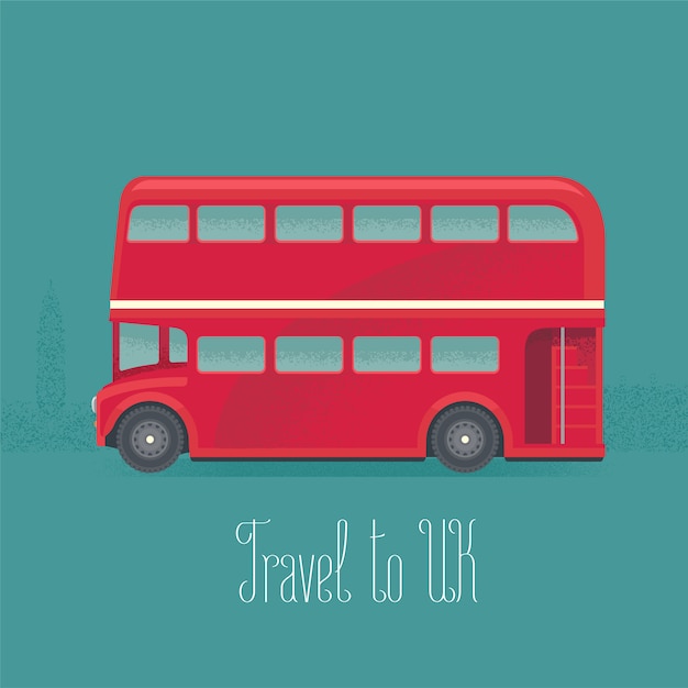 Vektor rote busvektorillustration des londoner doppeldeckers london, großbritannien