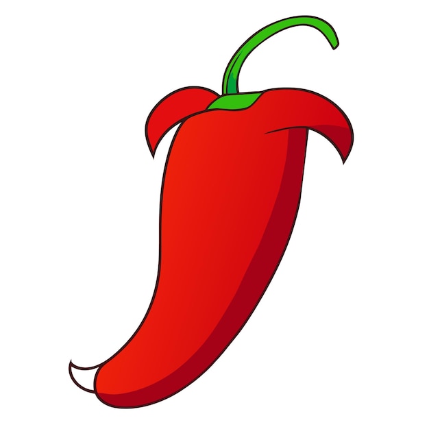 Vektor rote chili handgezeichnete cartoon-aufkleber-symbol-konzept isolierte illustration