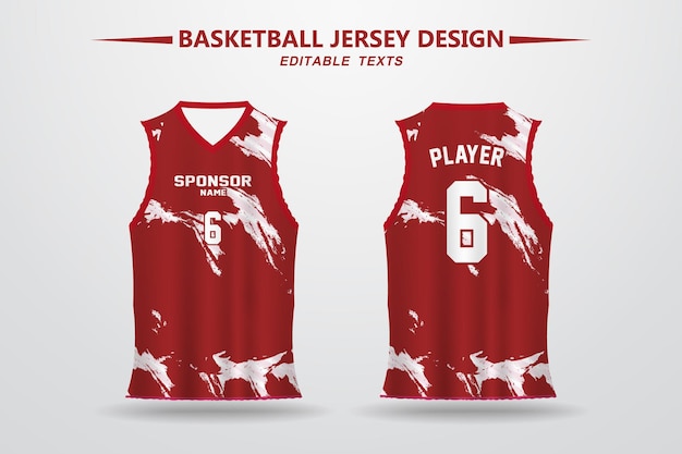 Rote farbe basketball jersey design und vorlage