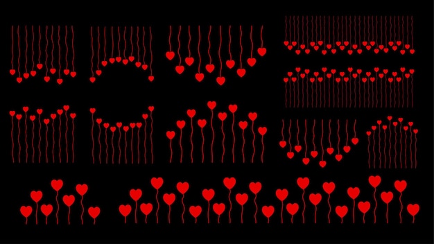 Rote Herzen auf Schnüren Valentinstag