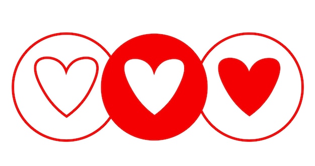 Rote Herzsymbole