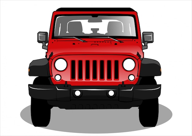 Vektor rote jeep-autoillustration