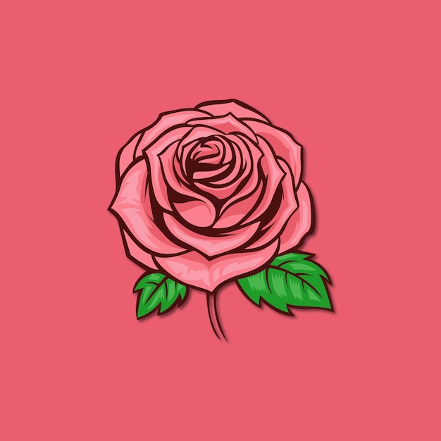 Rote rose blume vektor-kunst-illustration