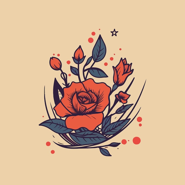 Rote Rosen Illustration