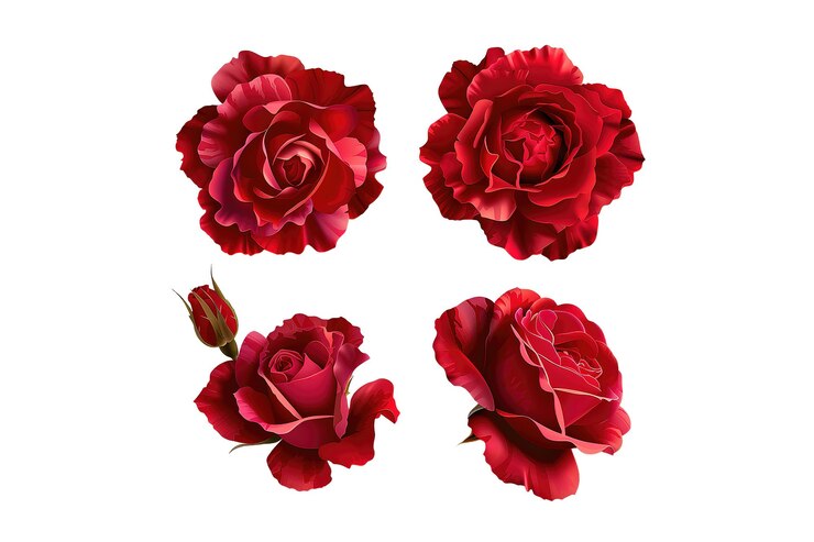 rote Rosen sind in einem Kreis angeordnet