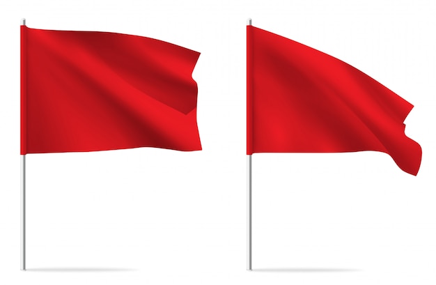 Rote saubere horizontale wellenschablonenflagge.