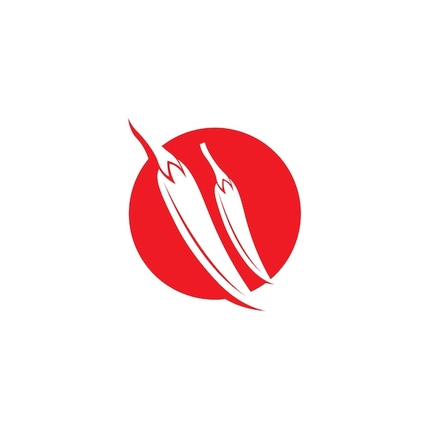 Rote scharfe natürliche chili-symbol-vektor-illustration