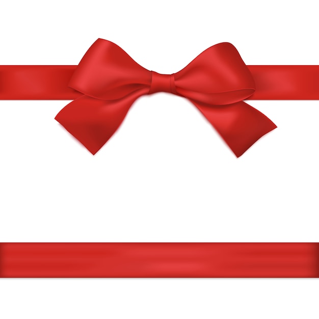 Rote Schleife mit Schleife. Weihnachtsdekoration für Geschenke. Vektor