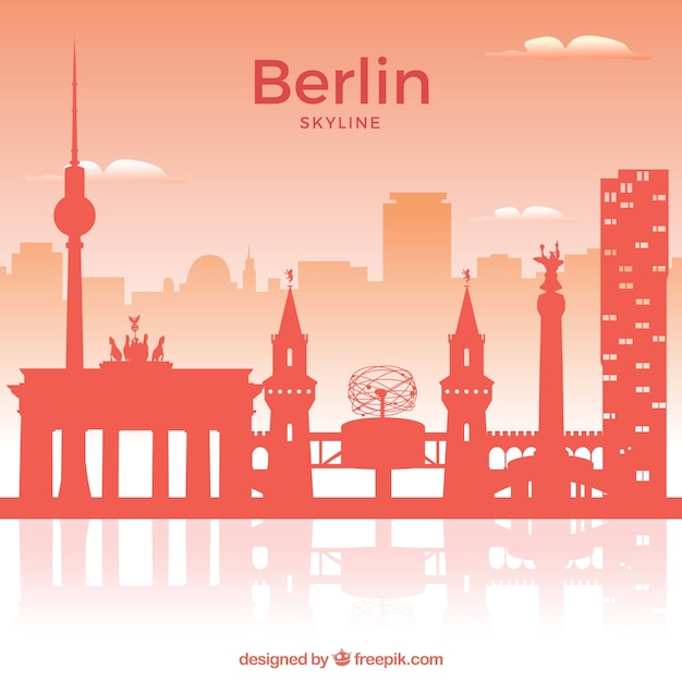 Rote skyline von berlin