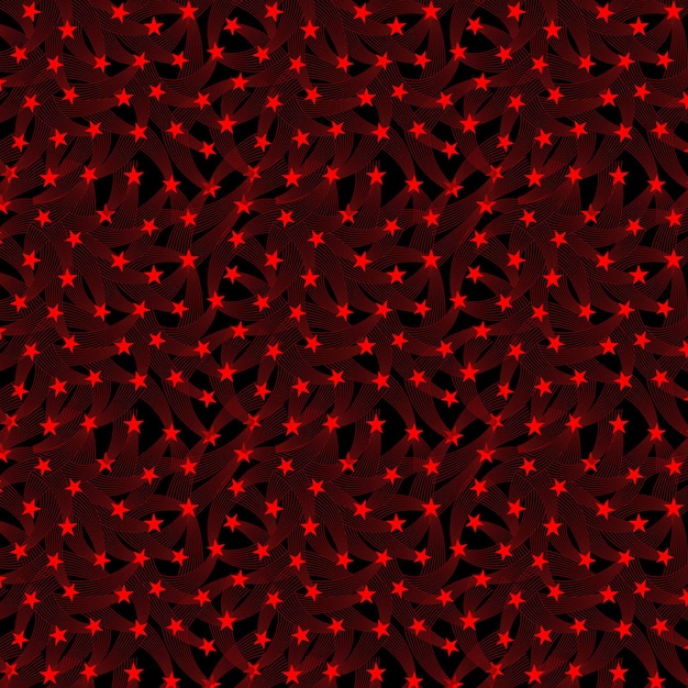 Vektor rote sterne mit schusslinie auf schwarzem hintergrund, nahtloses muster für stoffdruck, andere drucke