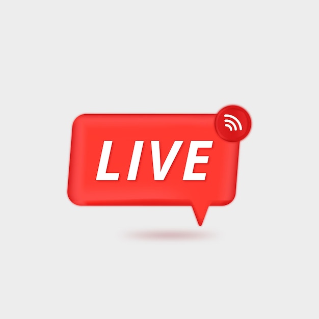 Rote Symbole und Schaltflächen für Live-Streaming