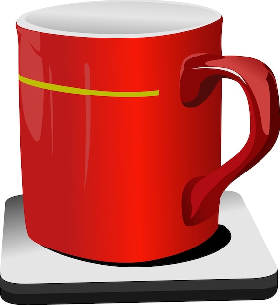 Rote Tasse Kaffee, Vektorillustration