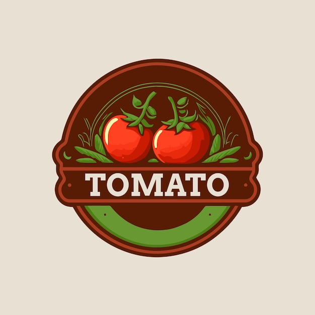 Rote tomaten-logo-design-vektor-illustration