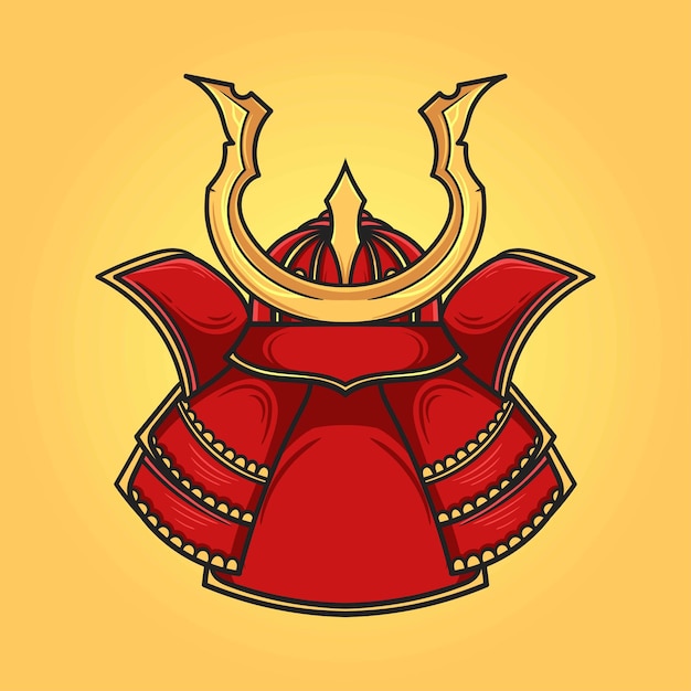 Vektor rote vektorillustration des samurai-helms