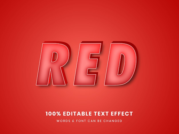 Roter 3d bearbeitbarer Texteffekt