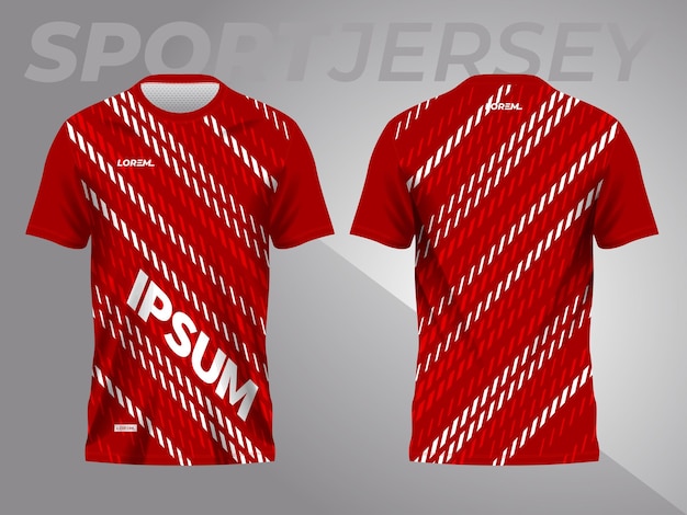 Vektor roter abstrakter hintergrund und muster für sporttrikot-design und mockup vorder- und rückwandvorlage