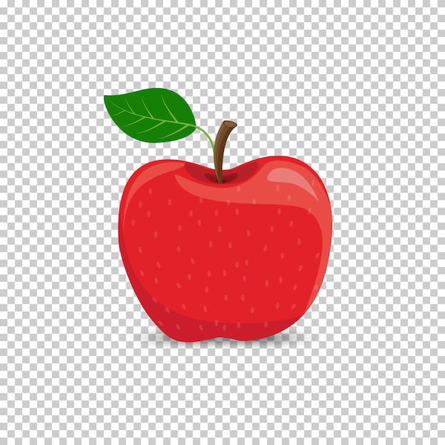 Roter Apfel auf transparentem Hintergrund