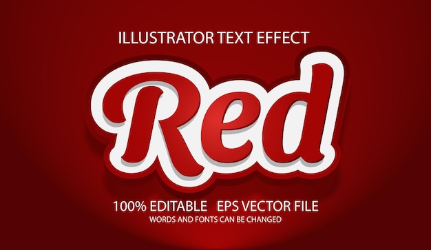 Roter bearbeitbarer 3d-texteffekt oder grafikstil