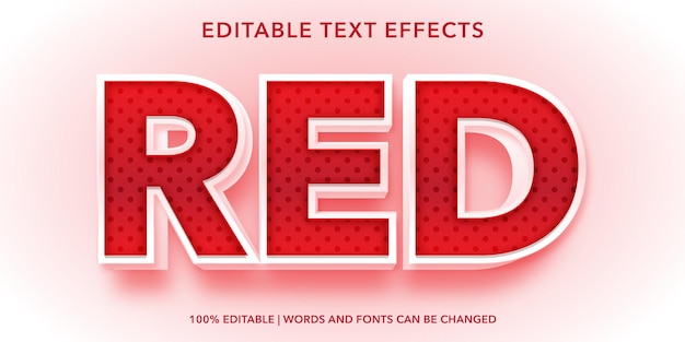 Roter bearbeitbarer text effekt