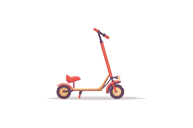 Roter elektrischer Roller mit Sitz-Vektor-Illustrationsdesign