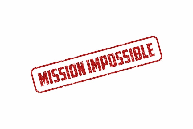 Vektor roter grunge-mission impossible-stempel mit text