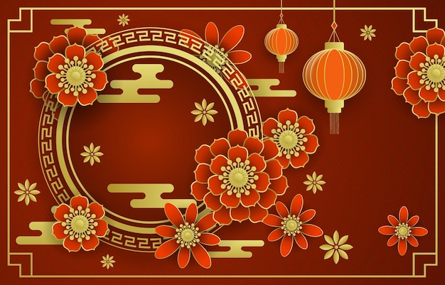 Vektor roter hintergrund des chinesischen neujahrs