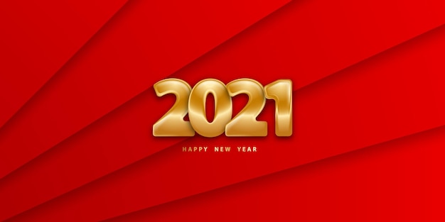 Roter Hintergrund des guten neuen Jahres im Papierschnittstil