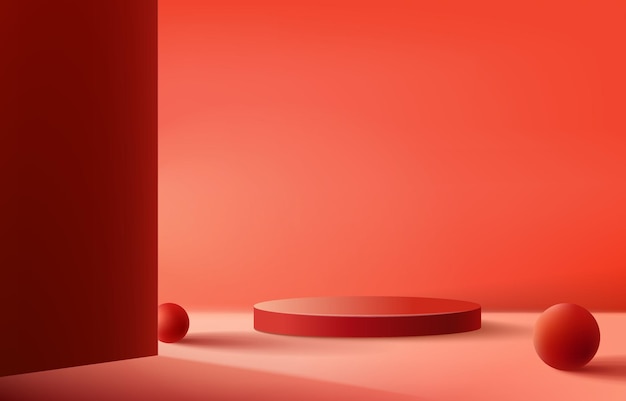roter Hintergrund Podium gegenwärtiges Produkt15