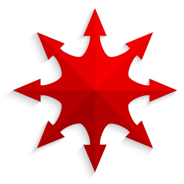 Roter pfeil-kompass-designelement-effektpapier