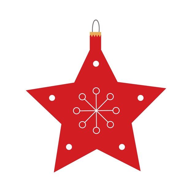 Roter Stern in Form eines Weihnachtsbaumspielzeugs
