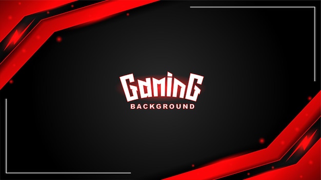 Roter und schwarzer Gaming-Hintergrund mit roter Lichtvektorillustration