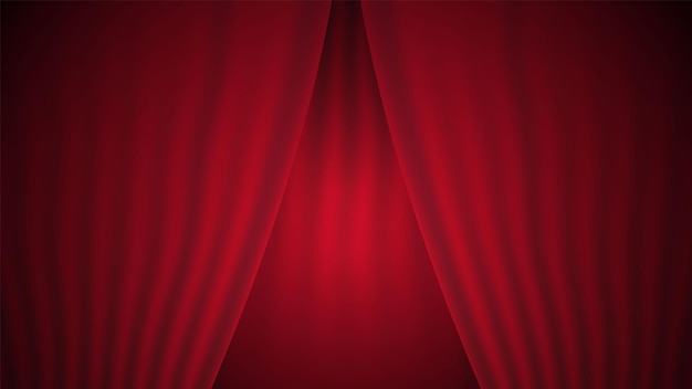 roter Vorhang mit Spotlight-Vektorillustration