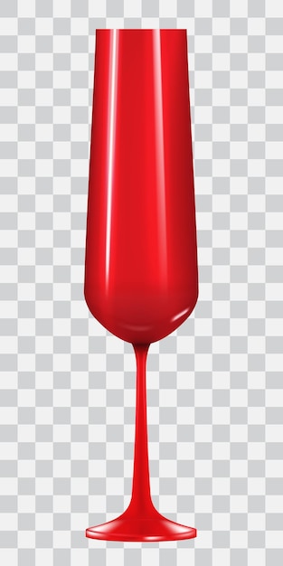 Vektor rotes 3d champagnerglas lokalisiert