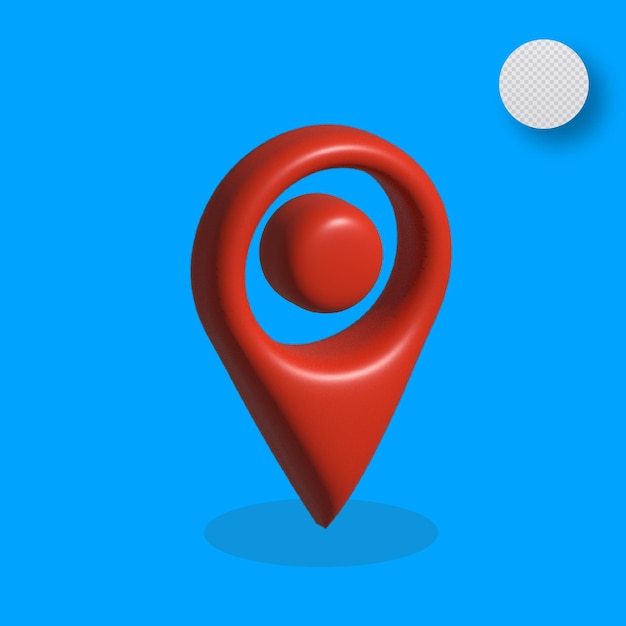 Rotes 3D-Standortsymbol