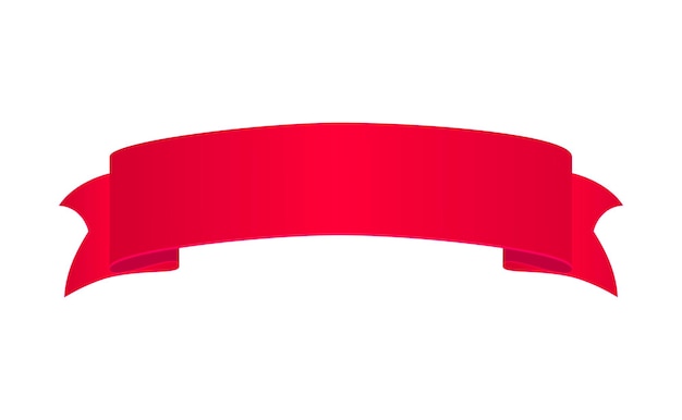Rotes Band auf weißem Hintergrund Isolierter Vektor