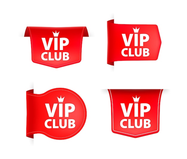 Rotes band mit text vip club banner ribbon label vip club