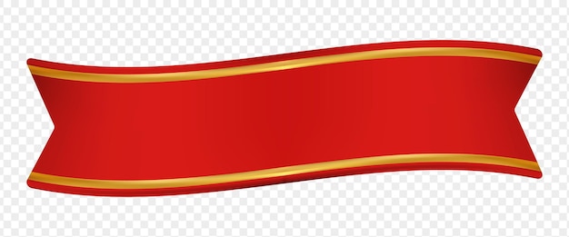 rotes Bannerband mit goldenen Linien