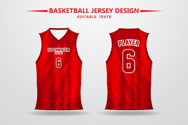 Vektor rotes basketball-trikot-design zum drucken