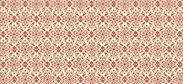 Rotes Blumenmuster im klassischen Artvektorhintergrund