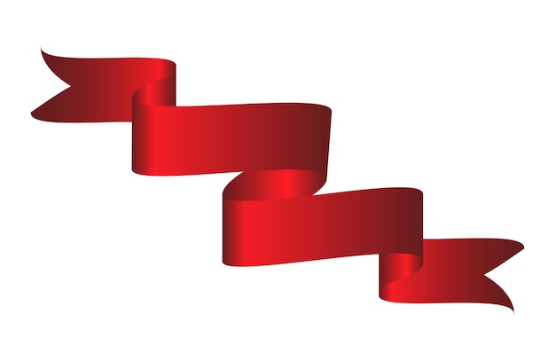 Vektor rotes buntes gebogenes band auf weißem hintergrund. vektor-illustration. eps10